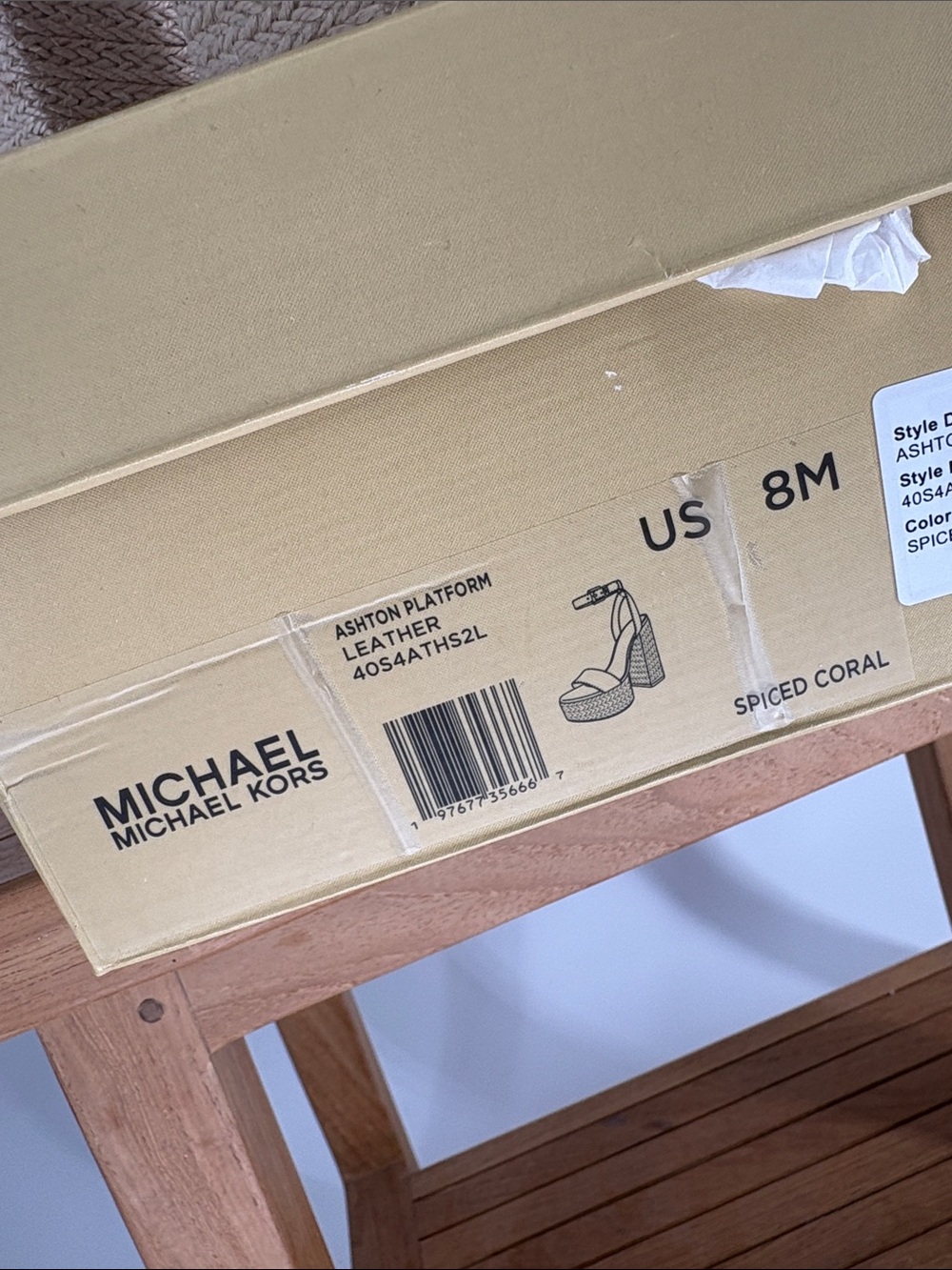 New Michael Kors Red LeatherAshton Platform size 8 Retial $ 155 - Picture 7 of 8
